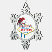 Welkom bij Las Vegas Tin Sneeuwvlok Ornament (Rechts)