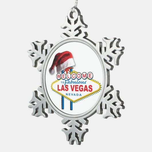 Welkom bij Las Vegas Tin Sneeuwvlok Ornament (Rechts)