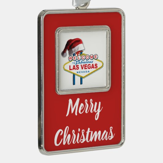 Welkom bij Las Vegas Verzilverd Omlijst Ornament (Rechts)