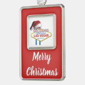 Welkom bij Las Vegas Verzilverd Omlijst Ornament (Links)
