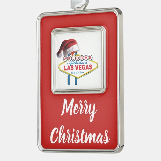 Welkom bij Las Vegas Verzilverd Omlijst Ornament (Links)