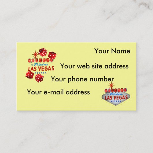 Welkom bij Las Vegas Visitekaartje (Voorkant)
