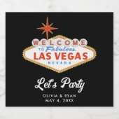 Welkom bij Las Vegas Wedding Likeurfles Etiket (Enkel label)