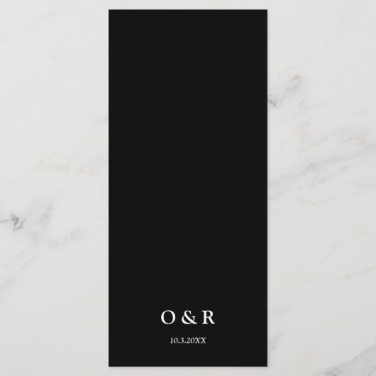 Welkom bij Las Vegas Wedding Reception Menu (Achterkant)