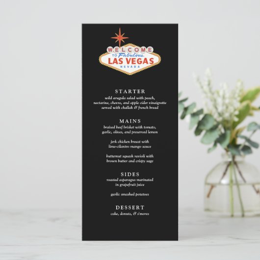 Welkom bij Las Vegas Wedding Reception Menu (Staand voorkant)