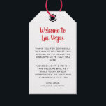 Welkom bij Las Vegas Wedding Welcome Cadeaulabel<br><div class="desc">Ben je getrouwd in Las Vegas? Deze witte en zwarte welkome labels zouden een perfecte aanvulling zijn op de welkome mand van je gast in hun hotel. Pas uw eigen tekst aan.</div>