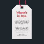 Welkom bij Las Vegas Wedding Welcome Cadeaulabel<br><div class="desc">Ben je getrouwd in Las Vegas? Deze witte en zwarte welkome labels zouden een perfecte aanvulling zijn op de welkome mand van je gast in hun hotel. Pas uw eigen tekst aan.</div>
