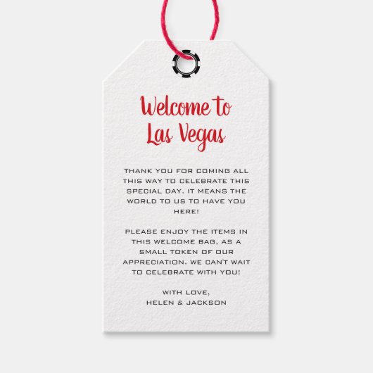 Welkom bij Las Vegas Wedding Welcome Cadeaulabel (Voorkant)