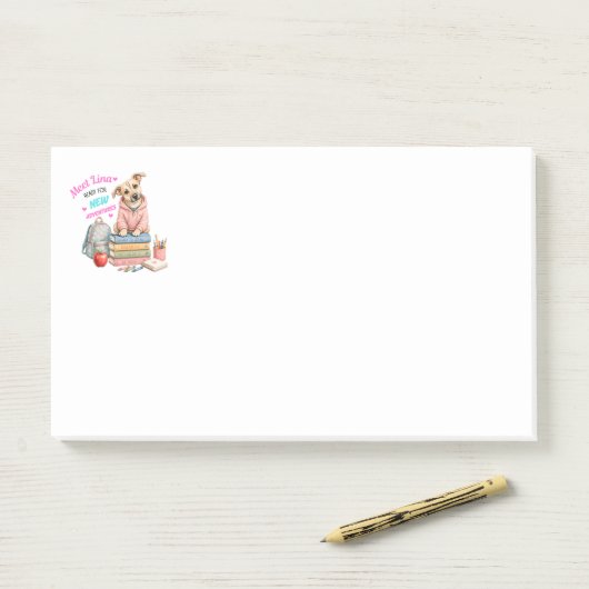 Welkom bij Lina's Schoolavonturen! Post-it® Notes (Op bureau)