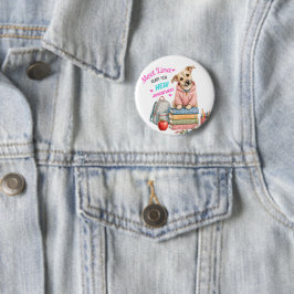 Welkom bij Lina's Schoolavonturen! Ronde Button 5,7 Cm
