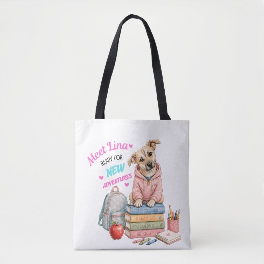 Welkom bij Lina's Schoolavonturen! Tote Bag (Voorkant)