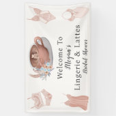 Welkom bij Lingerie & Lattes Bruidsfeest Spandoek (Verticaal)