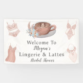 Welkom bij Lingerie & Lattes Bruidsmeisjesfeest Spandoek (Horizontaal)