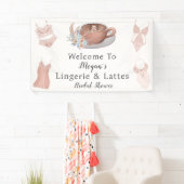 Welkom bij Lingerie & Lattes Vrijgezellenfeest Spandoek (Insitu)