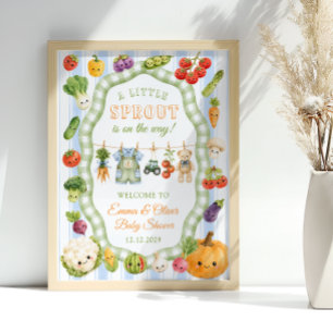 Welkom bij Little Sprout Boy Baby Shower Poster