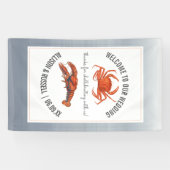 Welkom bij Lobster & Crab Wedding Chambray Spandoek (Horizontaal)