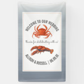 Welkom bij Lobster & Crab Wedding Chambray Spandoek (Verticaal)