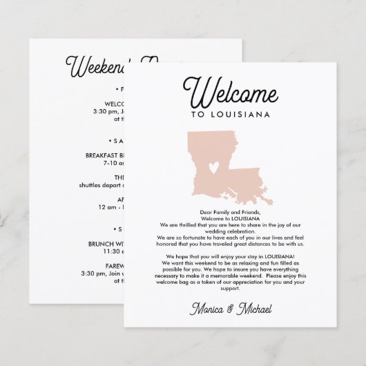 Welkom bij LOUISIANA Letter & Itinerary ELKE KLEUR (Voorkant / Achterkant)