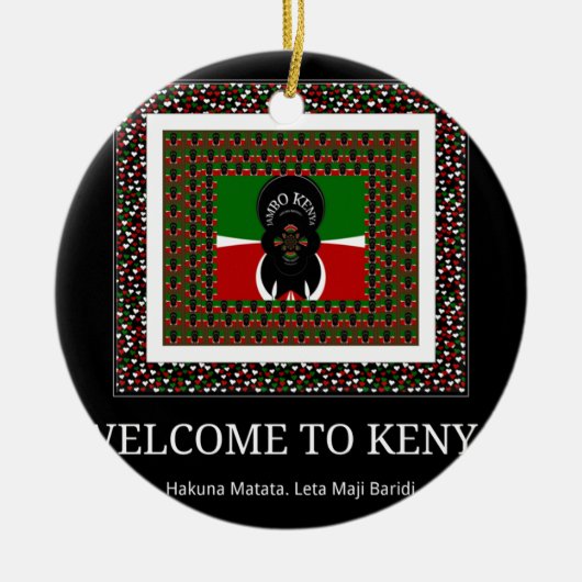 Welkom bij Magisch Kenia: Hakuna Matata Keramisch Ornament (Voorkant)