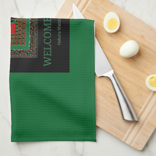 Welkom bij Magisch Kenia: Hakuna Matata Theedoek (Quarter Fold)