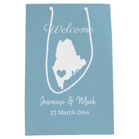 Welkom bij Maine bruiloft, aangepast Medium Cadeauzakje (Voorkant)