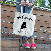 Welkom bij Maine | State Silhouette Wedding Tote Bag