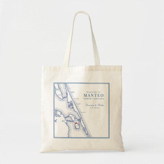 Welkom bij Manteo NC Roanoke Bruiloft Welkom Tote Bag (Voorkant)