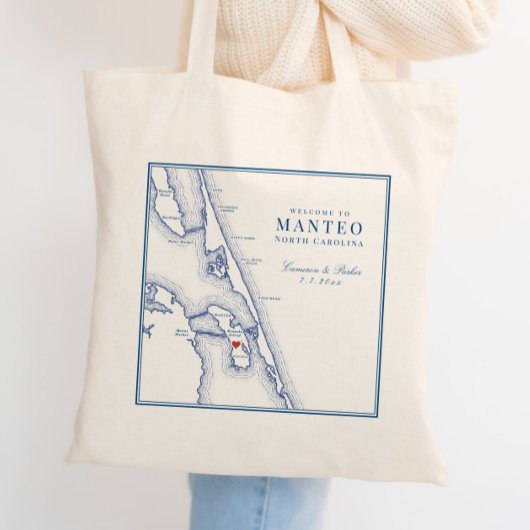 Welkom bij Manteo NC Roanoke Bruiloft Welkom Tote Bag