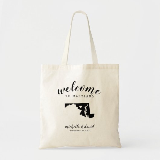 Welkom bij Maryland | State Silhouette Wedding Tote Bag (Voorkant)