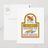 Welkom bij Maryland - USA Road Sign Briefkaart (Voorkant / Achterkant)