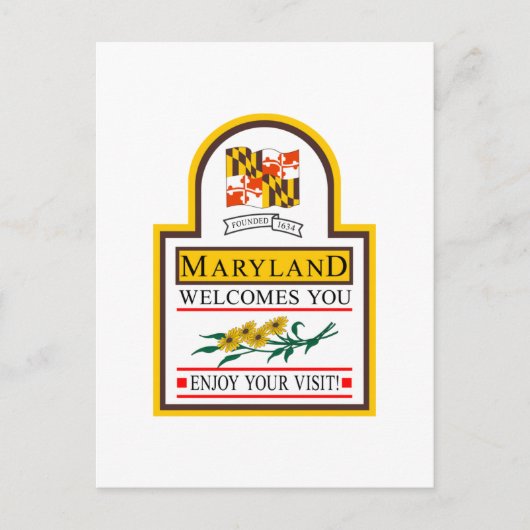 Welkom bij Maryland - USA Road Sign Briefkaart (Voorkant)