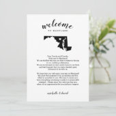 Welkom bij Maryland | Wedbrief en reisroute (Staand voorkant)