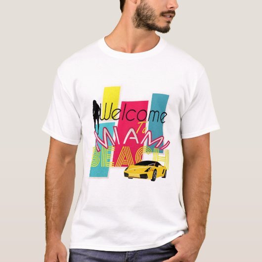 Welkom bij Miami Beach T-shirt (Voorkant)