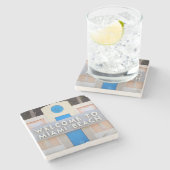 Welkom bij Miami Beach-teken Stenen Onderzetter (Zijkant)