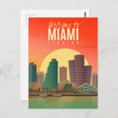 Welkom bij Miami Florida Briefkaart (Voorkant / Achterkant)