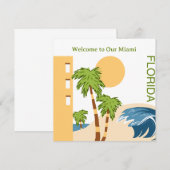 Welkom bij Miami Florida Kaart (Voorkant / Achterkant)