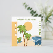 Welkom bij Miami Florida Kaart (Staand voorkant)