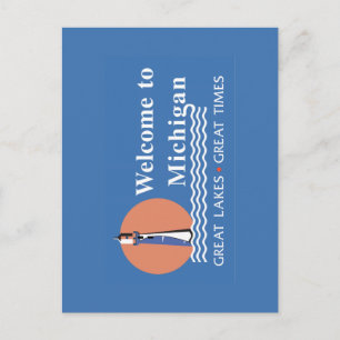 Welkom bij Michigan - USA Road Sign Briefkaart