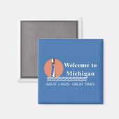 Welkom bij Michigan - USA Road Sign Magneet (Voorkant / Achterkant)