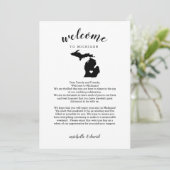 Welkom bij Michigan | Wedbrief en reisroute (Staand voorkant)