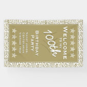 Welkom bij mijn 100e verjaardag - Gold/White Spandoek (Horizontaal)