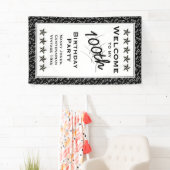 Welkom bij mijn 100e verjaardag: zwart/wit spandoek (Insitu)