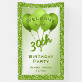 Welkom bij mijn 30e verjaardag: Groen/Wit Spandoek (Verticaal)