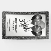 Welkom bij mijn 35e verjaardag - Black/White Spandoek (Horizontaal)