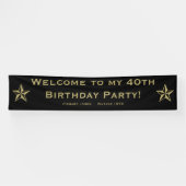 Welkom bij mijn 40e verjaardag: Gold en Black Spandoek (Horizontaal)