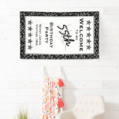 Welkom bij mijn 55e verjaardag - Black/White Spandoek (Insitu)