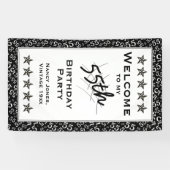 Welkom bij mijn 55e verjaardag - Black/White Spandoek (Horizontaal)