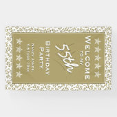 Welkom bij mijn 55e verjaardag - Gold/White Spandoek (Horizontaal)