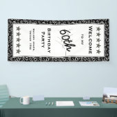 Welkom bij mijn 60e verjaardag Black and White Spandoek (Beurs)