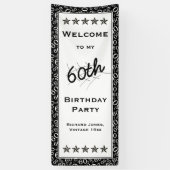Welkom bij mijn 60e verjaardag Black and White Spandoek (Verticaal)
